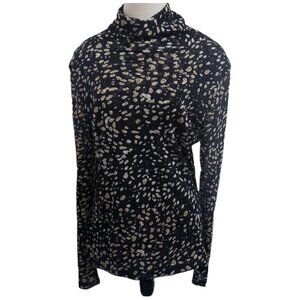 CT1685 Paris Hues Mock Neck Black & Tan Top XL